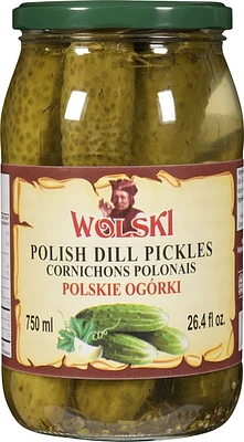 Wolski Cornichons à l’aneth polonais, Pot de 750 ml Cornichon croquant Wolski750ml