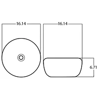 American Imaginations 16.14-in. W Above Counter Silver Bathroom Vessel Sink For Deck Mount Deck Mount Drilling AI-27913