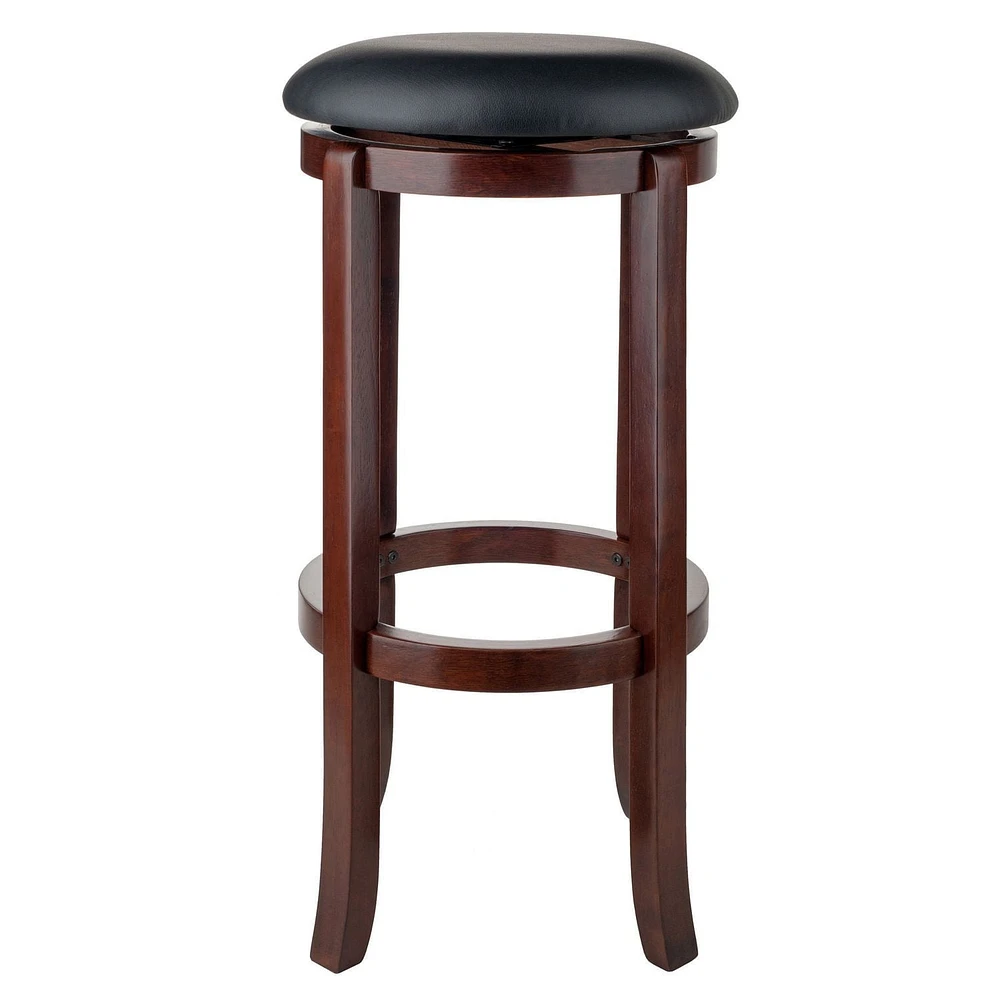 Winsome Tabouret de bar à siège pivotant Walcott, noir et noyer