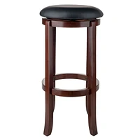 Winsome Tabouret de bar à siège pivotant Walcott, noir et noyer