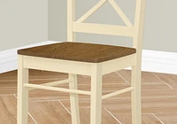 Monarch Specialties  Chaise De Salle À Manger, Ensemble De 2, Coté, Cuisine, Salle À Manger, Chêne Et Crème, Pieds En Bois, Transitionnel