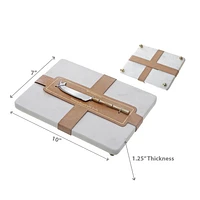 White Marble Rectangle Cheese Board & Spreader