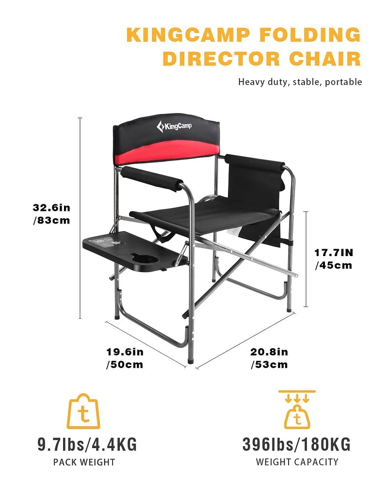 Chaise de camping KingCamp Heavy Duty Director - Rouge