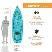 Lifetime Daylite 80 Sit-On-Top Kayak, bleu sarcelle (pagaie incluse)