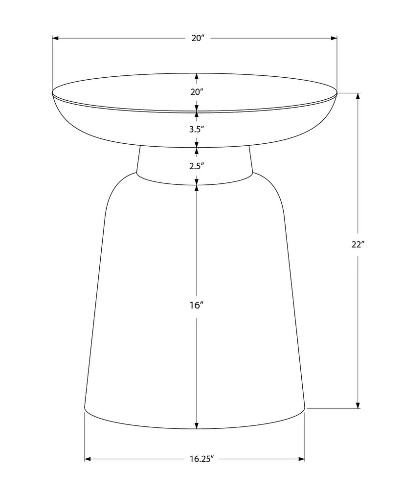 Monarch Specialties  Table D'appoint, Tambour, Coté, Bout, Table De Nuit, Lampe, Salon, Chambre À Coucher, Métal Chromé, Contemporain, Moderne