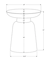Monarch Specialties  Table D'appoint, Tambour, Coté, Bout, Table De Nuit, Lampe, Salon, Chambre À Coucher, Métal Chromé, Contemporain, Moderne