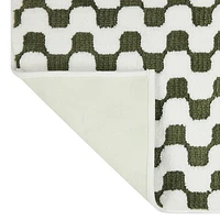 Tapis de bain en polyester Mainstays Waves, vert et blanc, 16" x 24"