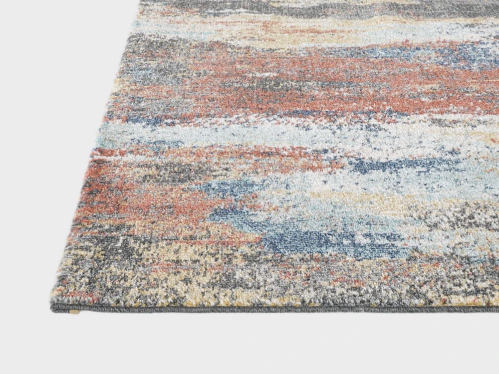 Tapis tissé Cranfield rouge foncé et bleu pâle