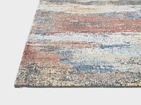 Tapis tissé Cranfield rouge foncé et bleu pâle
