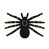 Araignée floquée noire et orange en plastique pour Halloween, 7 po, décoration extérieure, par Façon de célébrer