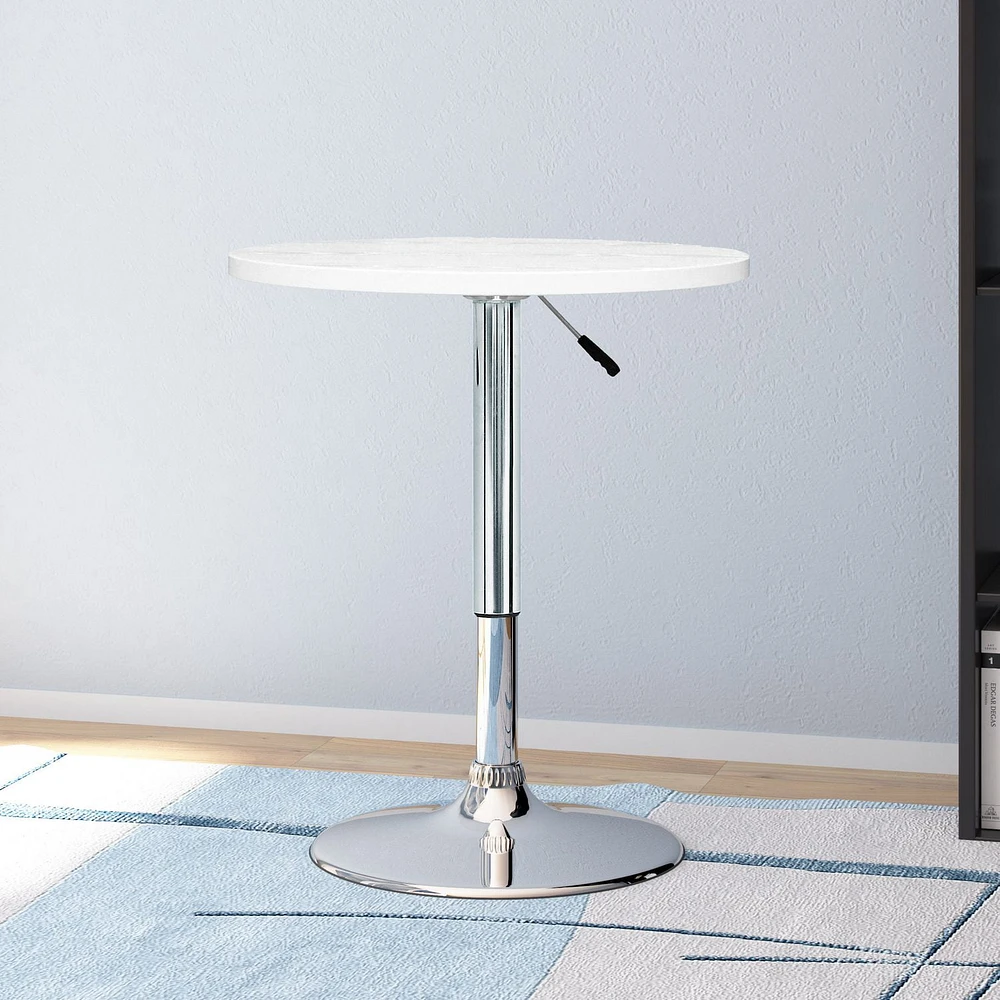 Table de bar ronde réglable et pivotante avec base en métal Maya