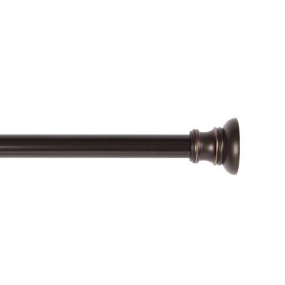 Lunar Fast Fit Nicholas 5/8" Diameter Complete Blackout No Tools Tension Window Curtain Rod, Adjustable Length, Available in Multiple Colors