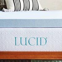 Sur-matelas en mousse à mémoire de forme Lucid de 3 pouces, infusé de gel