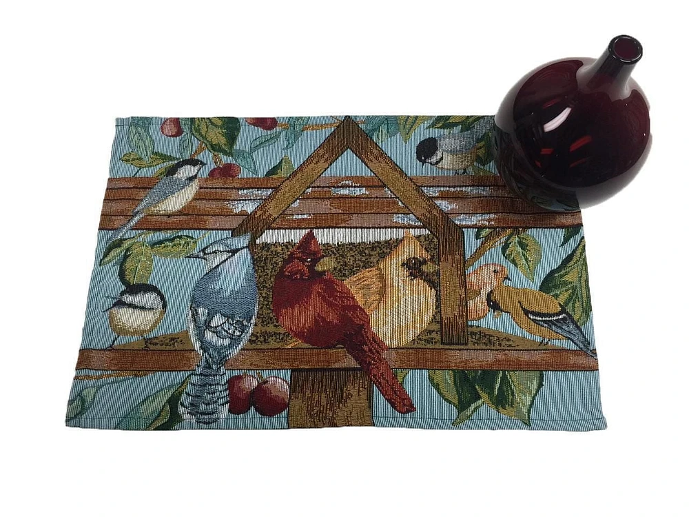 Sous-nappe chemin de table Fabstyles à motif de maison d'oiseau