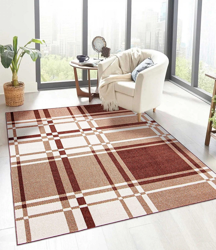 ECARPET Washable Plaid Area Rug & Runner for Kitchen, Bedside, Living Room, Hallway