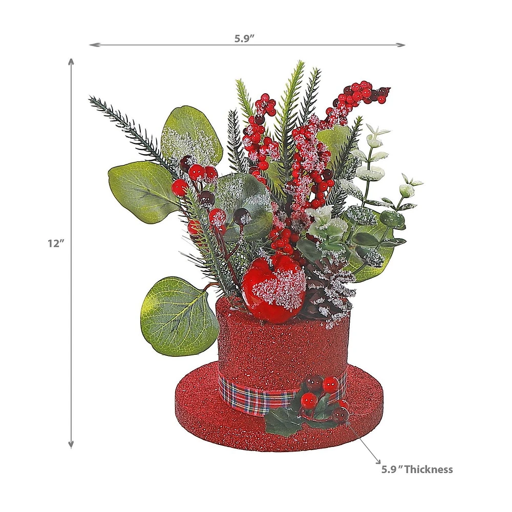 Petit Chapeau Rouge Avec Baies - Lot De 2