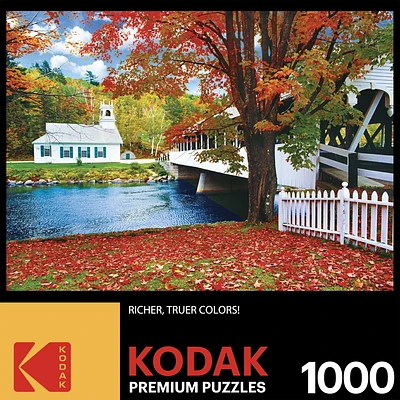 Kodak 1000pc Puzzle - Bridge Crossing River to Church, Stark, New Hampshire (English Only)