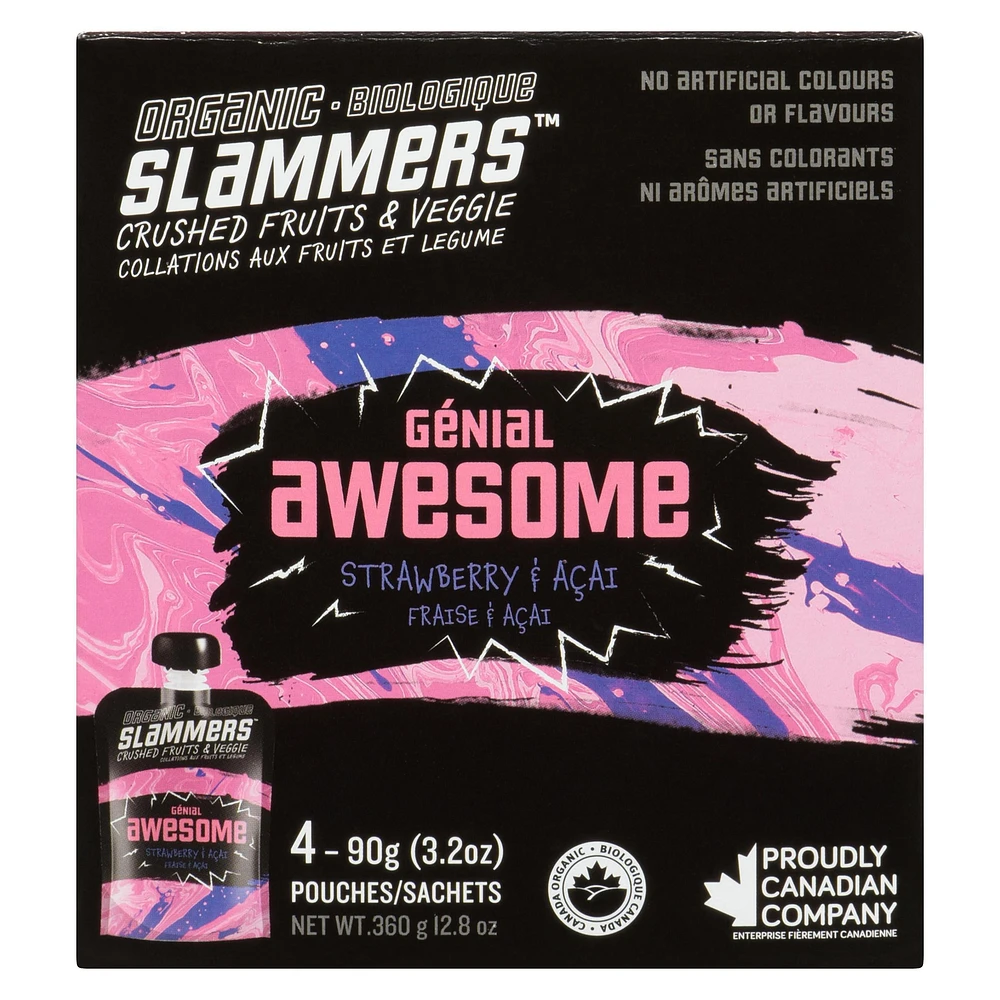 Organic Slammers Awesome Fruit and Veggie Crushed Superfood Snack