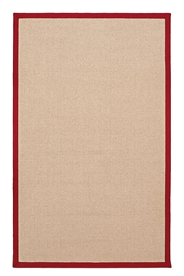 Tapis d'appoint Athena naturel et rouge de 4 pi x 6 pi