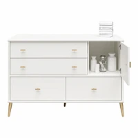 Valentina Asymmetrical 4 Drawer / 1 Door Convertible Dresser, White