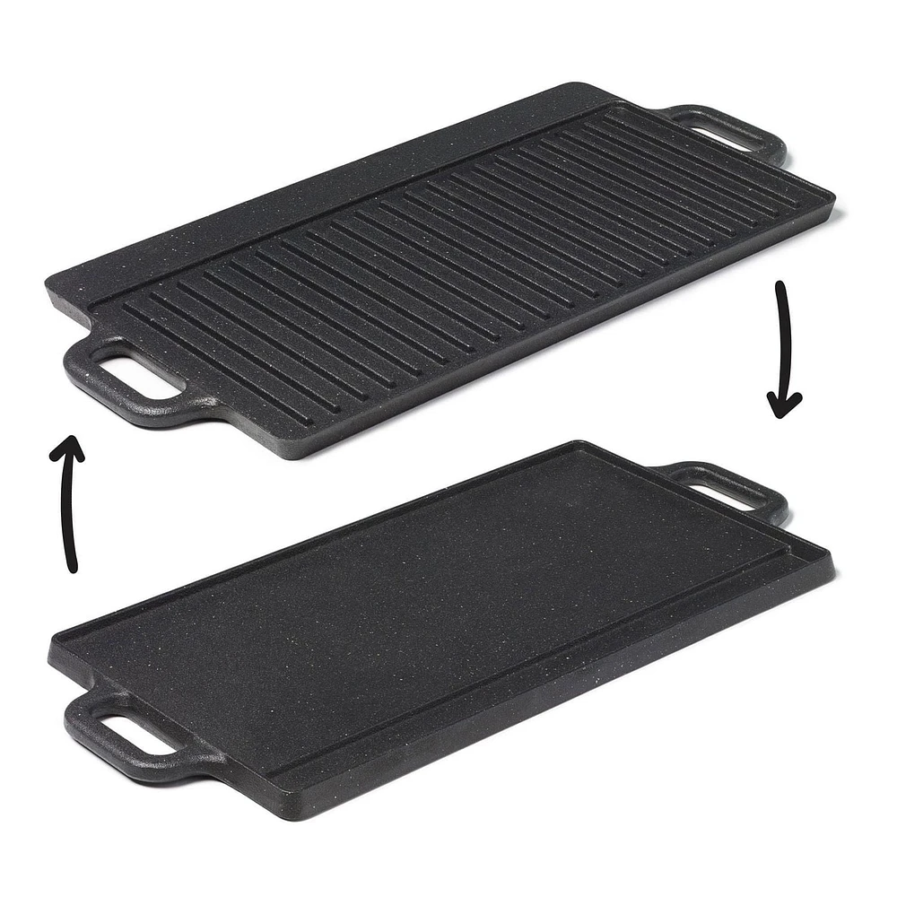 Starfrit The Rock Cast Iron Reversible Grill/Griddle, 16.5 x 9" (42 x 23 cm)