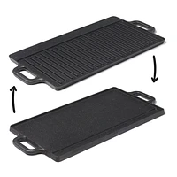 Starfrit The Rock Cast Iron Reversible Grill/Griddle, 16.5 x 9" (42 x 23 cm)