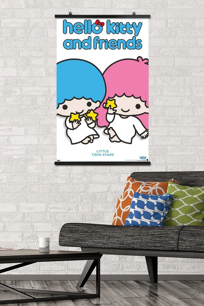 Hello Kitty and Friends: Hello - Little Twin Stars Feature Series Wall Poster with Pushpins, 22.375" x 34"