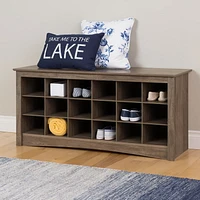Banc à compartiments pour chaussures