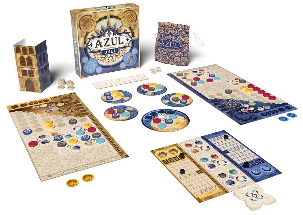 Asmodee - Next Move - AZUL-DUEL - Bilingual Board Game English/French - 2 players - Ages 10 and up