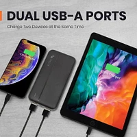 Emerge Helix TurboVolt+ 20,000 mAh Power Bank with USB-A and USB-C Ports, Black