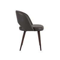 Chaise de salle à manger de direction en bois avec rembourrage en cuir (Ensemble de 4)