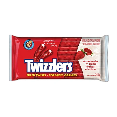 TWIZZLERS Filled Twists Strawberries and Crème Candy