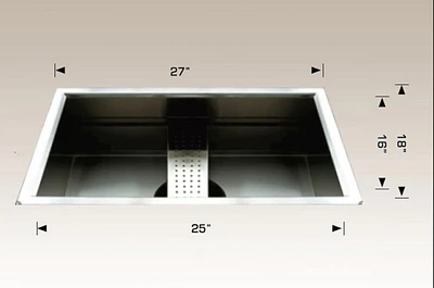 American Imaginations 27 pouces. W Évier de buanderie en acier inoxydable approuvé CSA avec 1 bol et calibre 16AI-34519