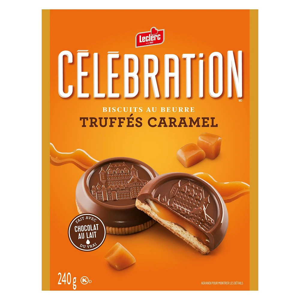 Celebration Milk Chocolate Top Butter Caramel Truffle Cookies, 240g / Boxed Cookies