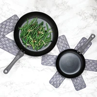 Thyme & Table Non-Stick Fry Pan Set with Protectors, Grey