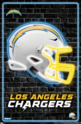 NFL Los Angeles Chargers - Neon Helmet 23 Wall Poster, 22.375" x 34"