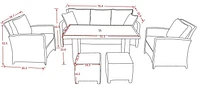 Oakmont 6PC High Table Conversation Set with Grey Cushions