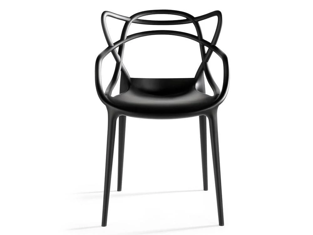 Chaise de salle à manger Take Me Home avec accoudoirs – Lot de 4 chaises Masterchairs blanches, design imperméable, durable et élégant pour une utilisation en intérieur et en extérieur,