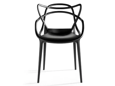 Chaise de salle à manger Take Me Home avec accoudoirs – Lot de 4 chaises Masterchairs blanches, design imperméable, durable et élégant pour une utilisation en intérieur et en extérieur,