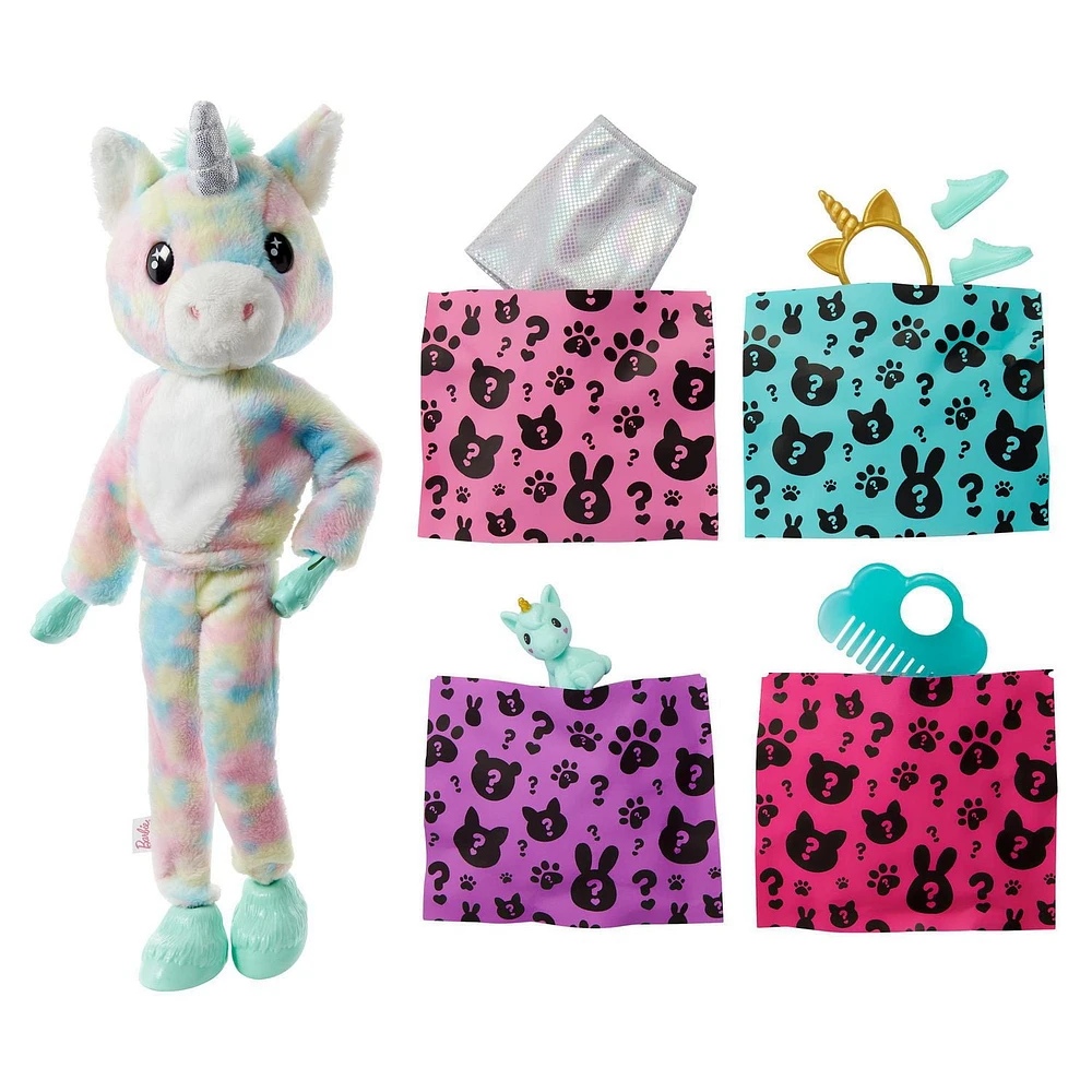 Barbie Cutie Reveal Fantasy Series Doll with Unicorn Plush Costume