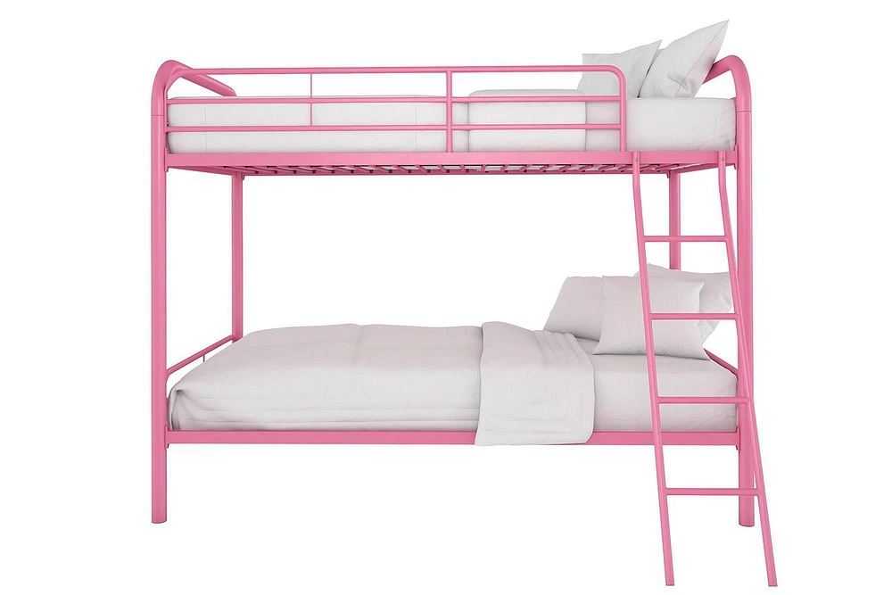 DHP Dusty Metal Bunk Bed, Pink