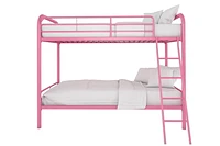 DHP Dusty Metal Bunk Bed, Pink