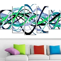 Décoration murale sur toile Design Art Hélice vert et argent