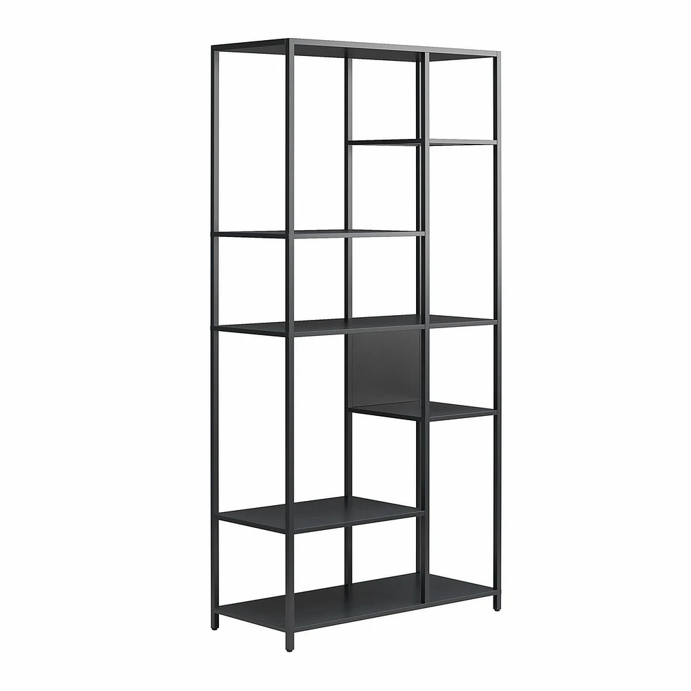 Systembuild Evolution Mission District Metal Bookcase Room Divider, Graphite