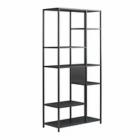 Systembuild Evolution Mission District Metal Bookcase Room Divider, Graphite