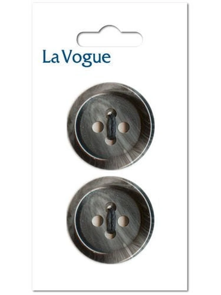 La Vogue 25 mm 4-Hole Button - Dark Grey, La Vogue buttons and closures offer you the most fashionable and contemporary assortment of styles and colours.