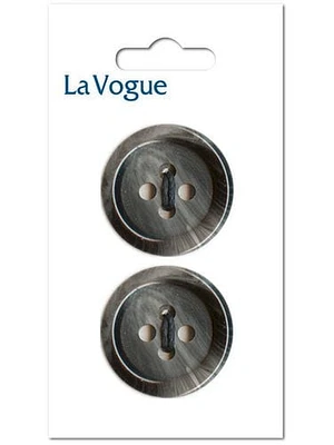 La Vogue 25 mm 4-Hole Button - Dark Grey, La Vogue buttons and closures offer you the most fashionable and contemporary assortment of styles and colours.