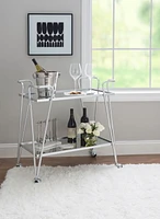 Putnam Silver Mid-Century Bar Cart