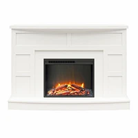 Manteau de cheminée avec foyer Barrow Creek d’Ameriwood Home, blanc
