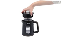 TRU Rapid Cold Brew Coffee Maker, Stylish Black with wood-grain